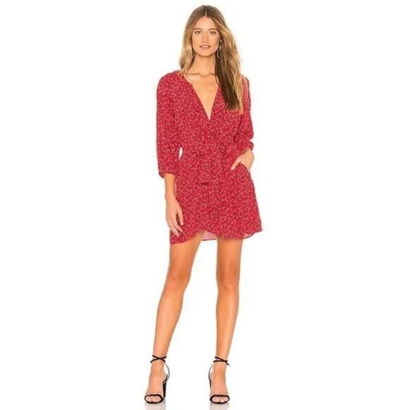 Free People Clara Floral Tunic Dress Red Small - Picture 3 of 16